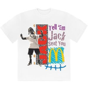 Travis Scott x McDonalds Cactus Jack Smile T Shirt Size Medium White